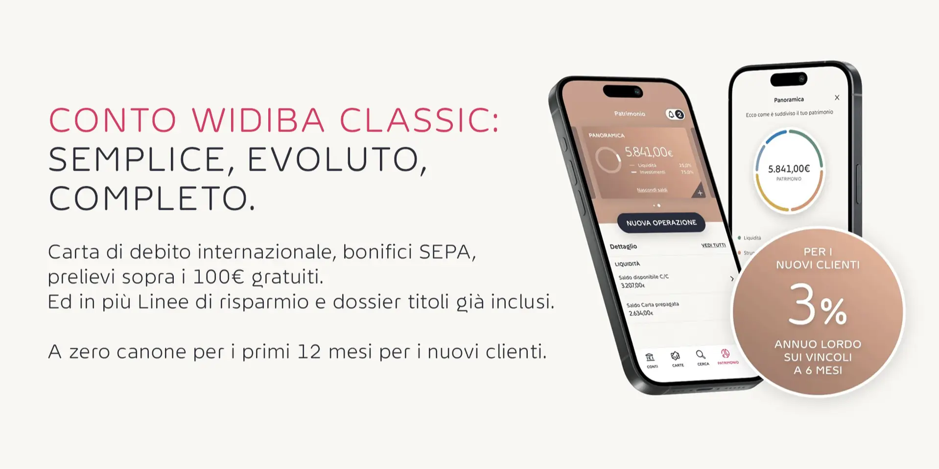 Rappresentazione visiva dell'articolo: SCOPRI CONTO WIDIBA CLASSIC: SEMPLICE, EVOLUTO, COMPLETO.